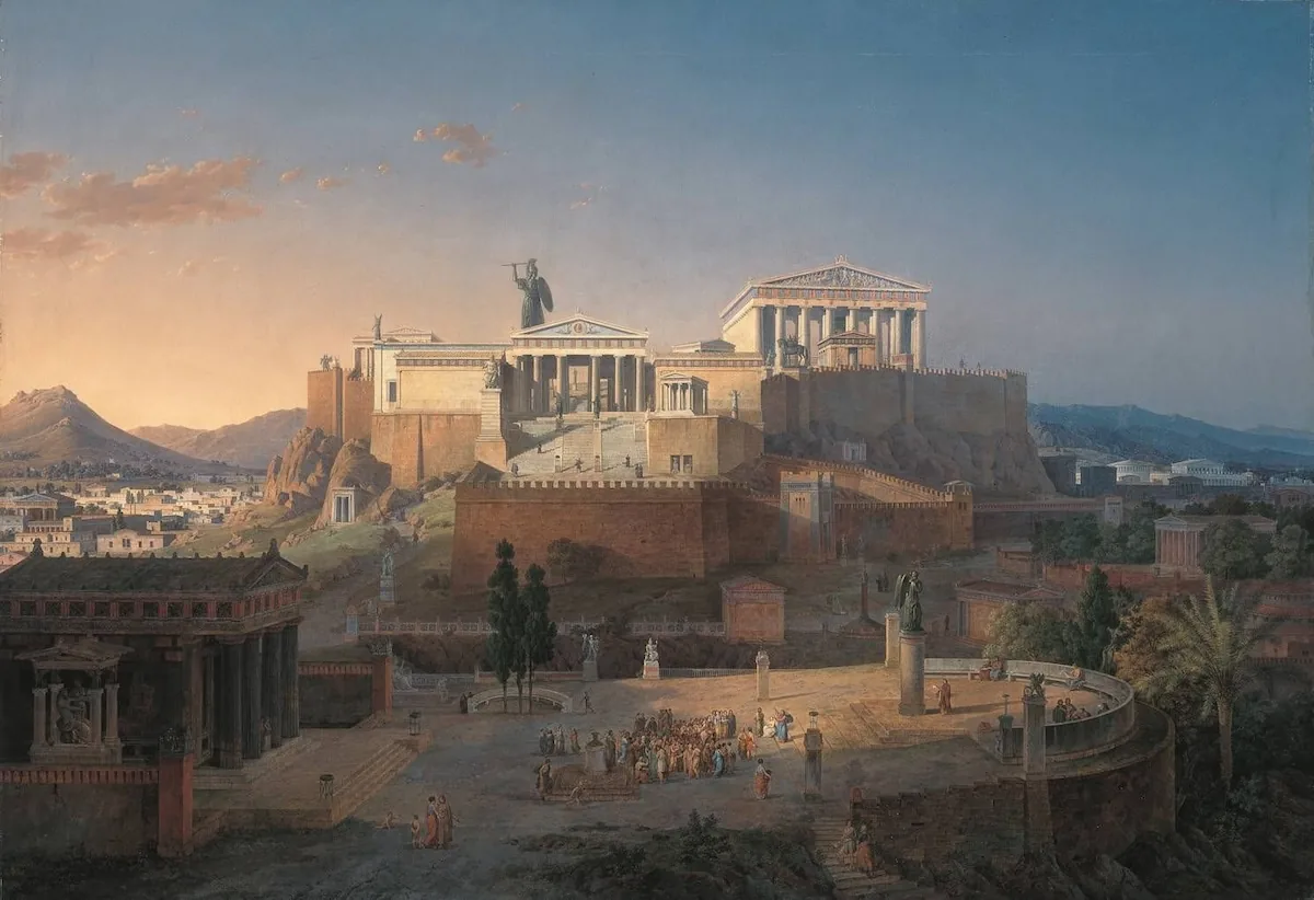 The Acropolis of Athens, painted reconstruction